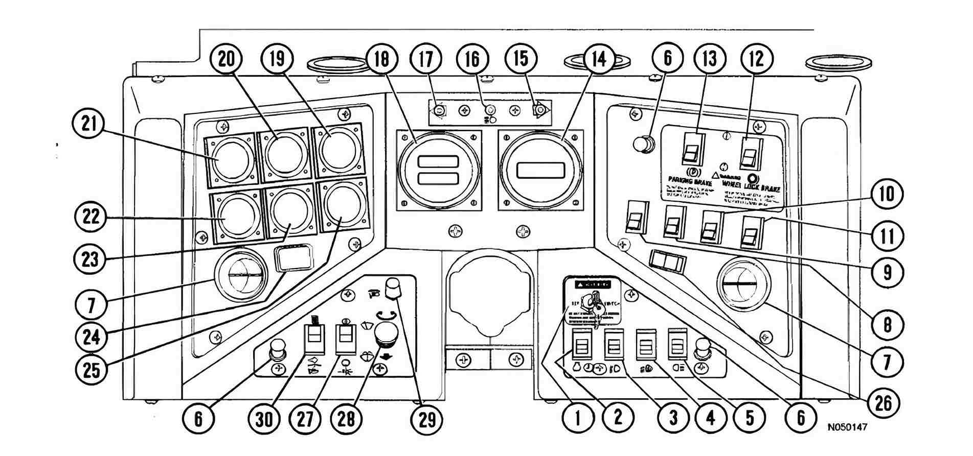 panel de instrumentos komatsu, medidores, indicadores y controles del panel
